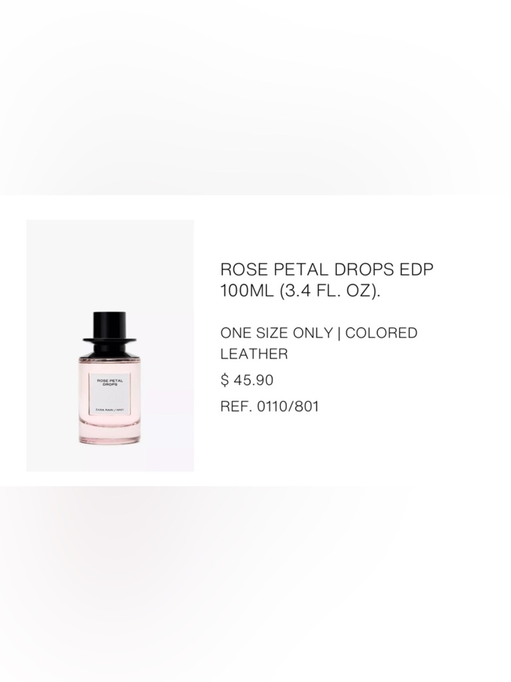 Zara Rose Petal Drops Eau de Parfum - Light Pink Bottle - Picture 5 of 5